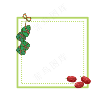 端午节粽子红枣边框PNG