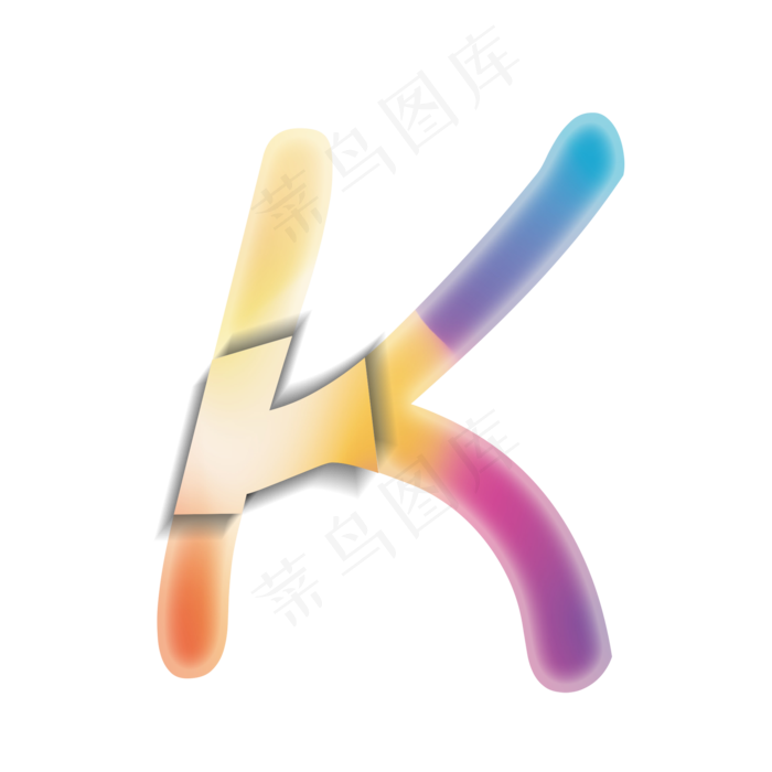 创意卡通渐变字母K