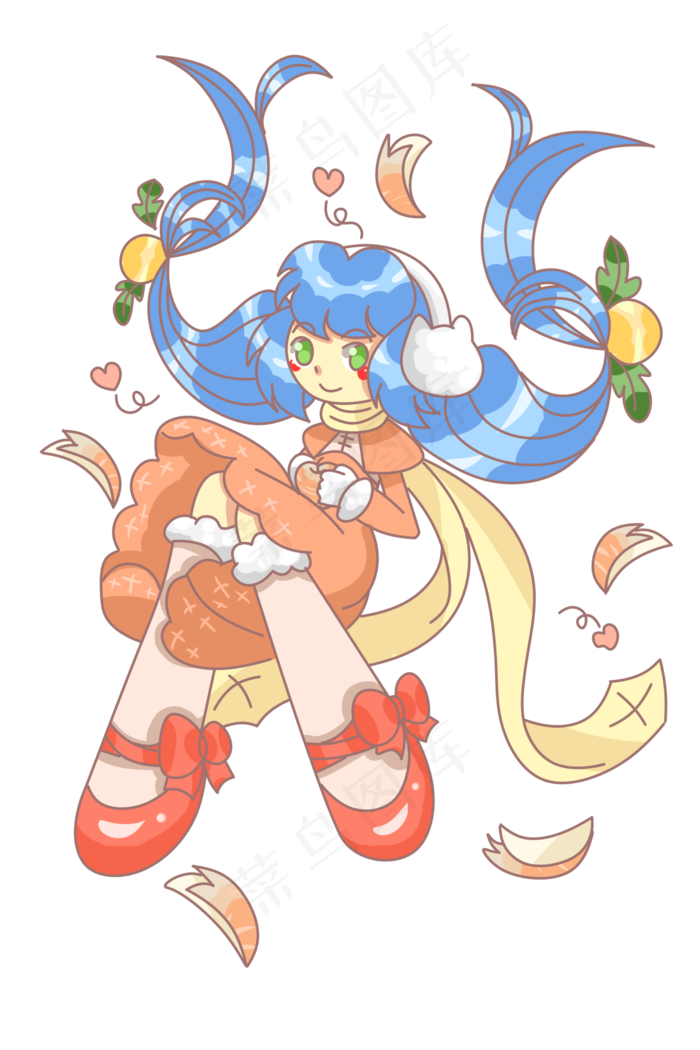 平安夜苹果可爱的少女元素素材PNG,免抠元素