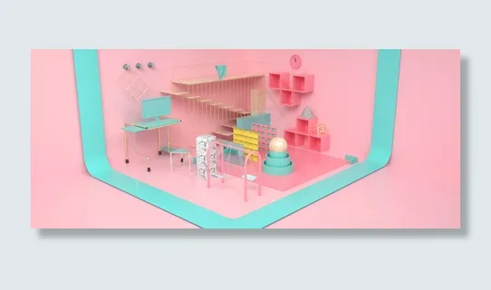 开学季创意房间时尚电商banner