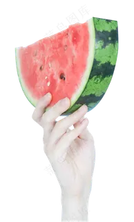 手举着西瓜