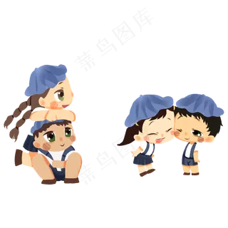 儿童节孩子相亲相爱,免抠元素