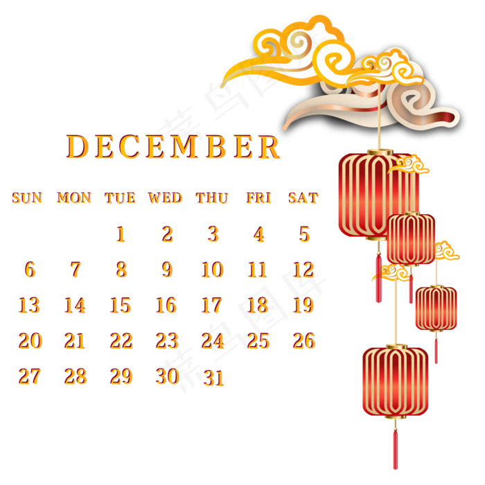 鼠年新年剪纸日历,免抠元素(2000*2000px 300 dpi )ai矢量模版下载