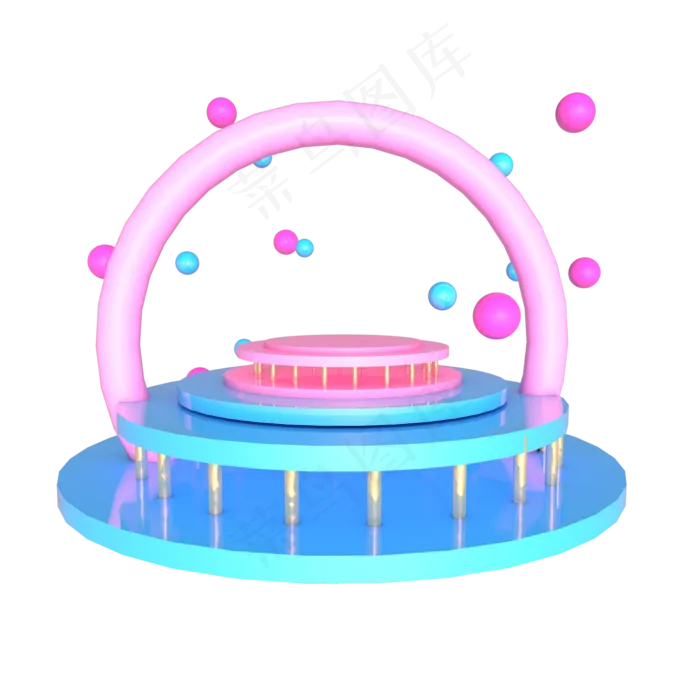 粉色蓝色立体舞台(2000*2000px 300 dpi )