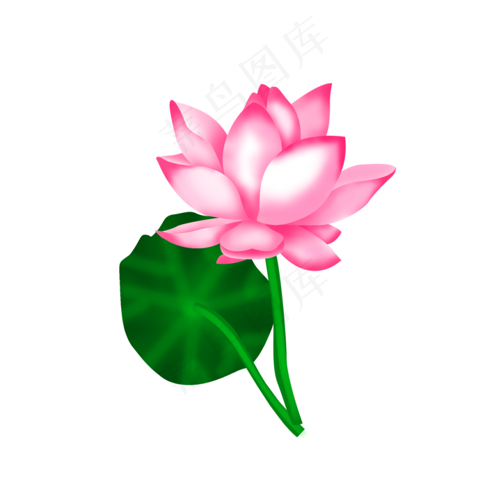 卡通粉色莲花免扣