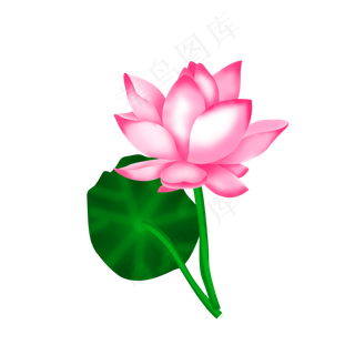 卡通粉色莲花免扣