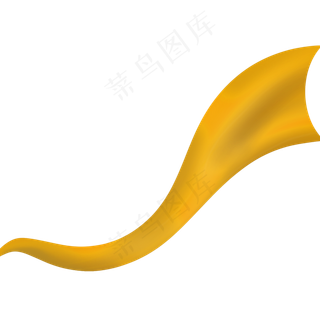 有旋律动感向上飘扬的黄色丝带