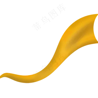 有旋律动感向上飘扬的黄色丝带