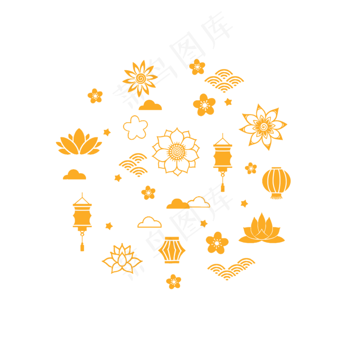 中秋月饼包装底纹元素