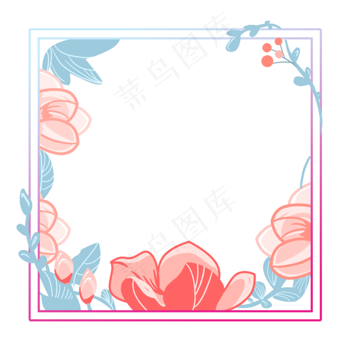 妇女节典雅粉蓝梦幻手绘简约风唯,免抠元素