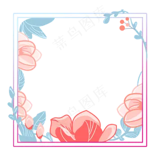 妇女节典雅粉蓝梦幻手绘简约风唯,免抠元素