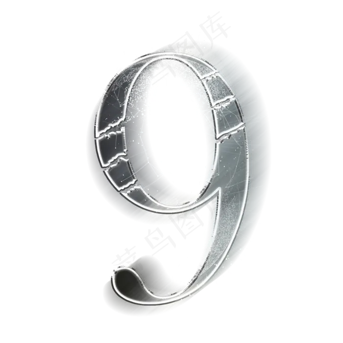 动感金属数字9(2000X2000(DPI:300))psd模版下载