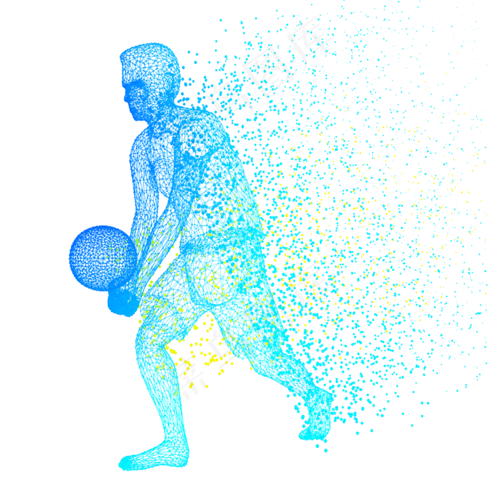 人体科技运动智能魔幻数据光点状,免抠元素