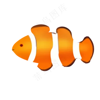 小丑鱼卡通素材元素,免抠元素