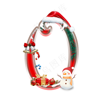 红色圣诞节合成倒计时数字0