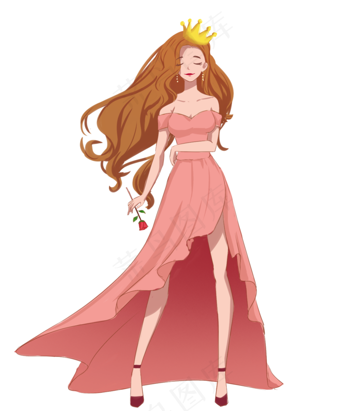手绘卡通女王