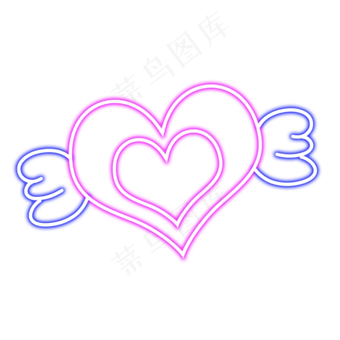霓虹灯发光爱心(2000X2000(DPI:300))psd模版下载
