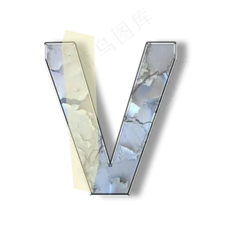 破旧裂纹墙壁PSD字母V
