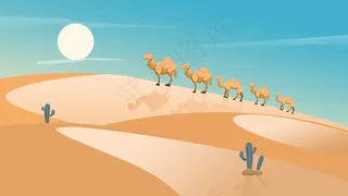 扁平渐变小清新保护动物沙漠骆驼