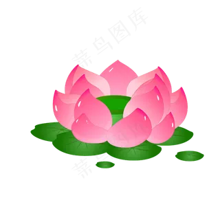 手绘卡通免扣荷花