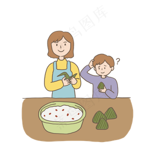 端午节吃粽子包粽子免抠元素下载