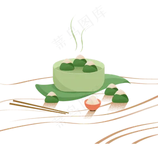 端午手绘卡通美食种子