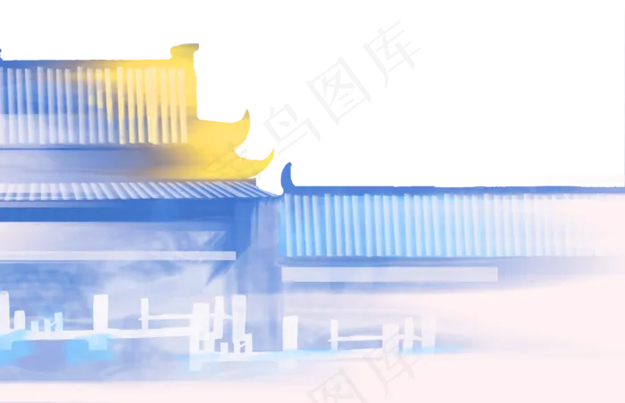 水彩建筑顶部(3100X2000(DPI:300))psd模版下载