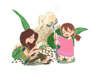 姐姐妹妹一起吃粽子