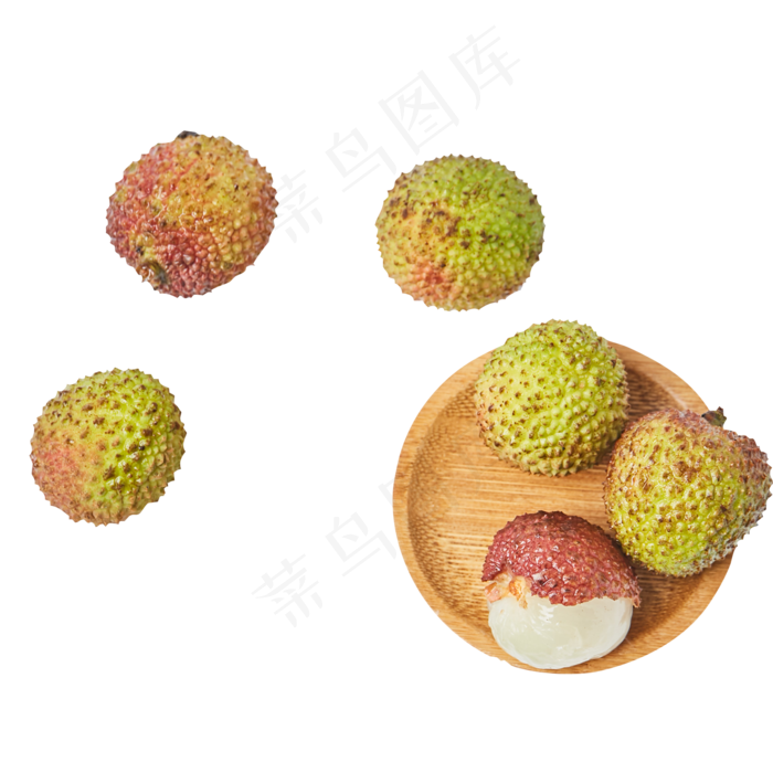 新鲜的荔枝水果免抠图