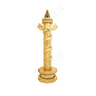 仿真黄金华表png图