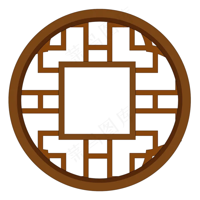 镂空圆形古典中式花窗(2000*2000px 150 dpi )psd模版下载