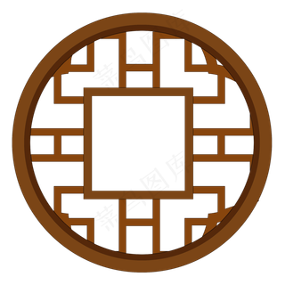 镂空圆形古典中式花窗