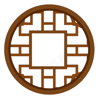 镂空圆形古典中式花窗