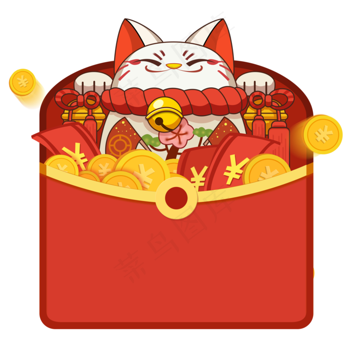 双十一电商促销活动喜庆气氛可爱,免抠元素