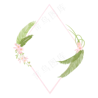 漂亮的叶子花朵边框