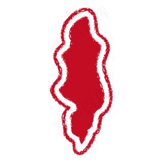 红色中国风古典印章方形边框