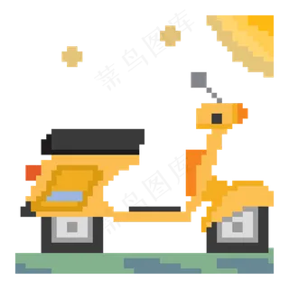 像素风格玩具小摩托车