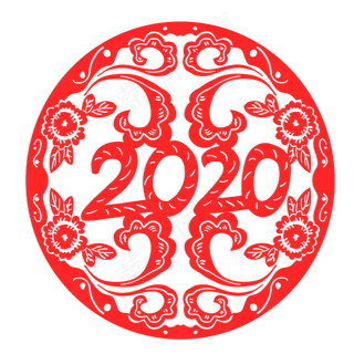 圆形新年装饰贴纸,免抠元素