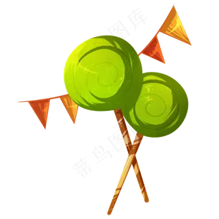 绿色棒棒糖图案