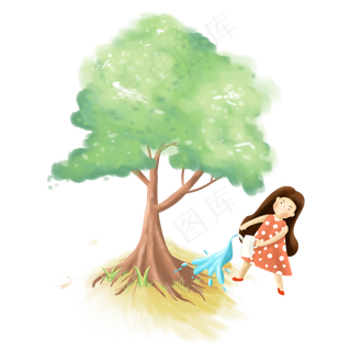 植树节树苗春天浇水