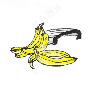夏天新鲜水果香蕉手绘