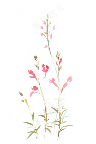 小碎花水彩画PNG免抠素材