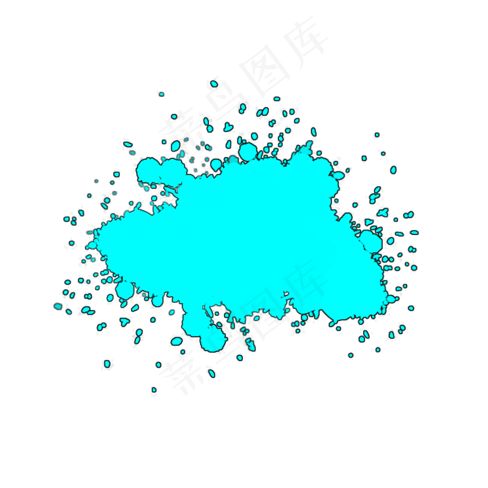 斑驳笔刷效果蓝色(2000X2000(DPI:300))psd模版下载