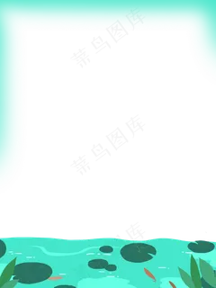 春天美景池塘春色风景装饰边框节