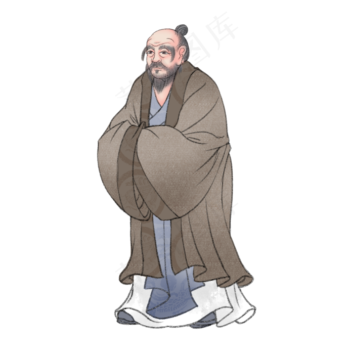 老子国学道家名士,免抠元素(2000X2000(DPI:300))psd模版下载