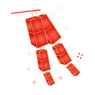 红金手提灯笼,免抠元素