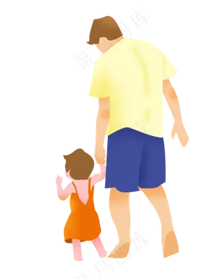 父亲节牵手背影