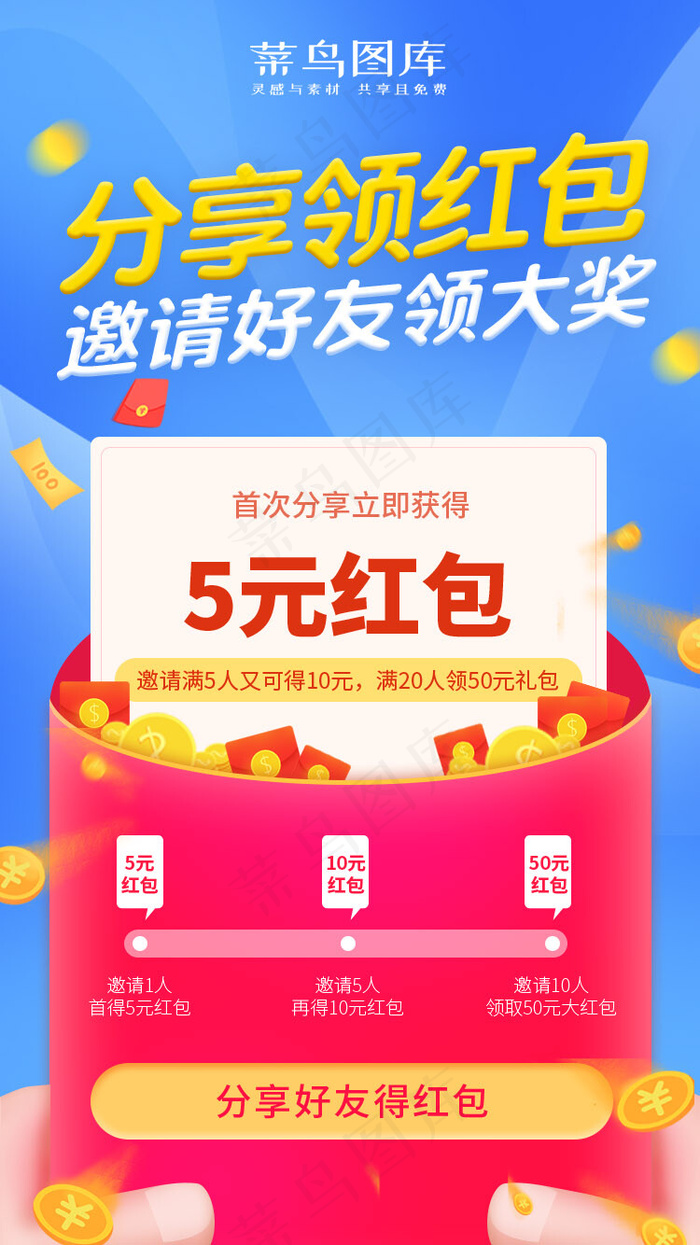 邀请好友得红包APP分享活动页