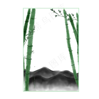 清明节边框竹子免抠