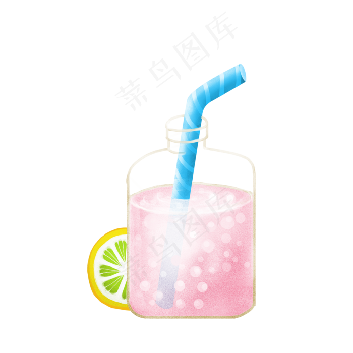 新鲜的饮料和柠檬免抠图(2000X2000(DPI:300))psd模版下载